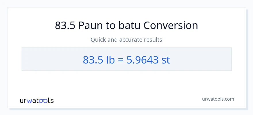 Penukaran 83.5 Lbs kepada Batu