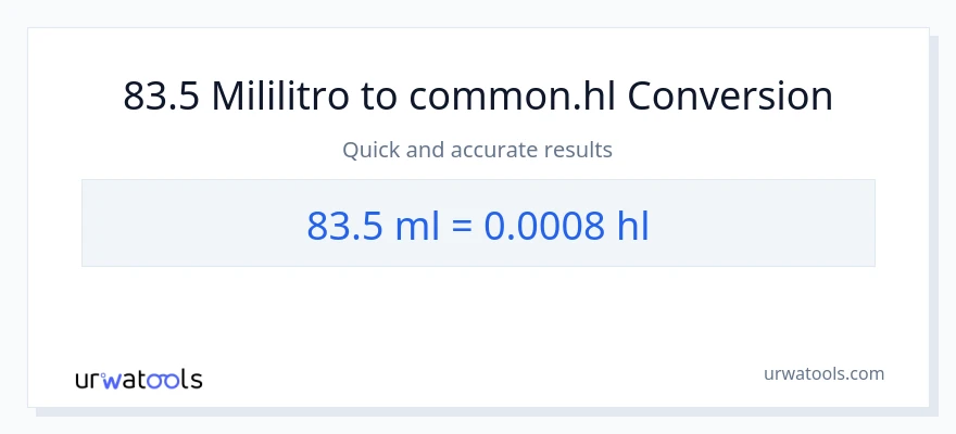 83.5 mga mililitro patungong Hls na conversion