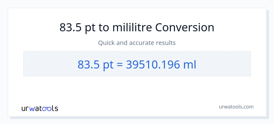 83.5 Pints'den mililitre'e dönüşüm