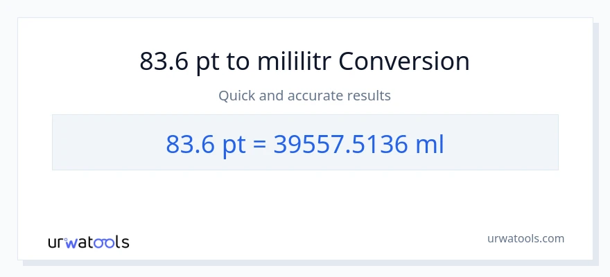 Konwersja 83.6 Pints do mililitry