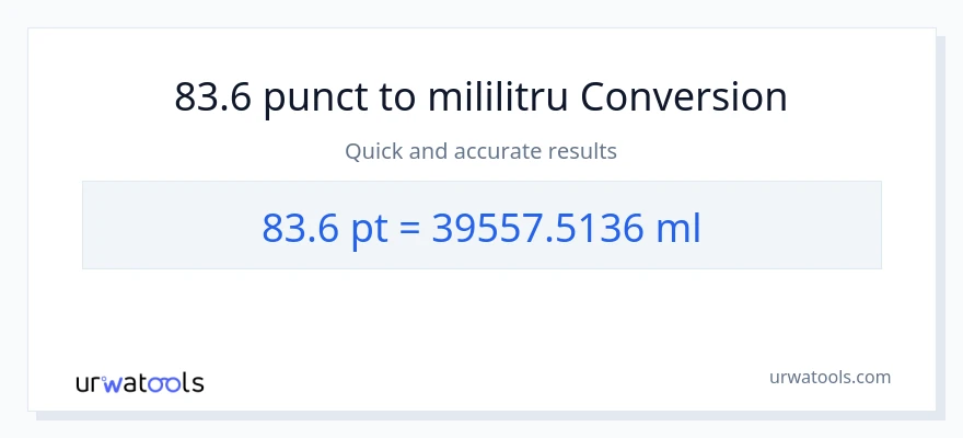 Conversie 83.6 Pints la mililitri