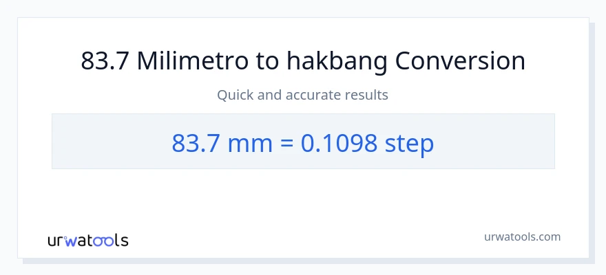 83.7 milimetro patungong mga hakbang na conversion