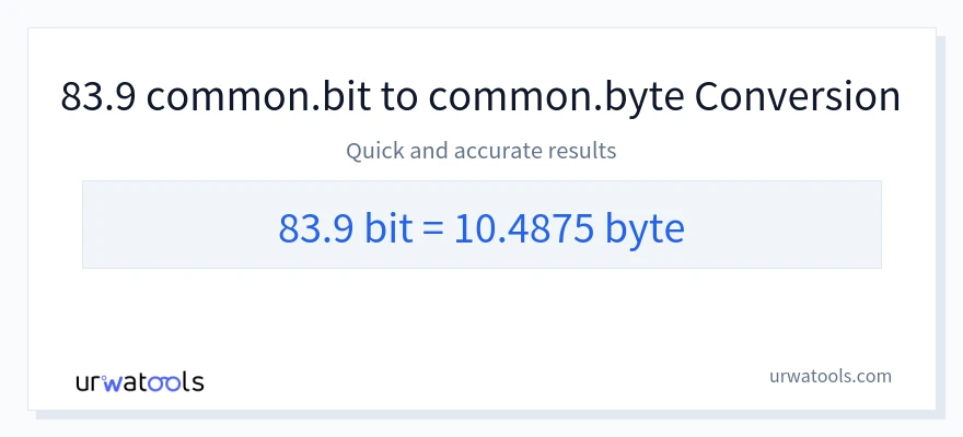83.9 Bits 到 Bytes 轉換