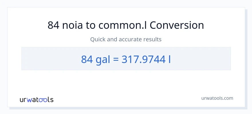 Conversió de 84 Galons a Liters