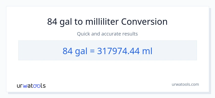84 Gallonen zu Milliliter Umwandlung