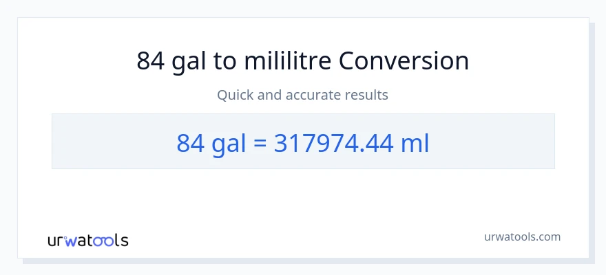 84 Galon'den mililitre'e dönüşüm