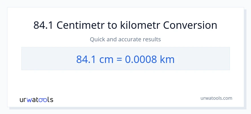 Konverze z Centimetry na Kilometry: 84.1