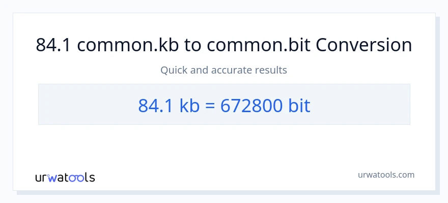 84.1 Kilobytes patungong Bits na conversion