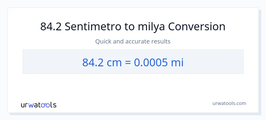 84.2 Mga Sentimetro patungong milya na conversion