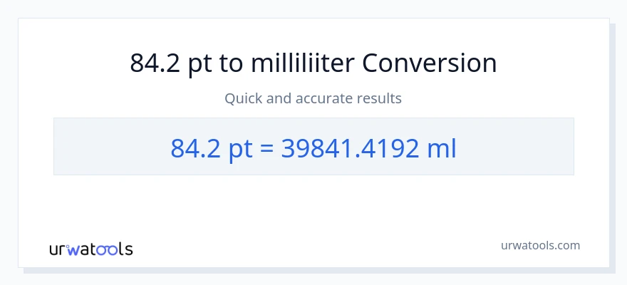 84.2 Pints konversioon milliliitrid-ks