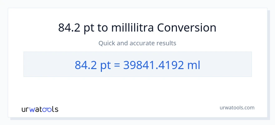 84.2 Pints - millilitraa muunnos