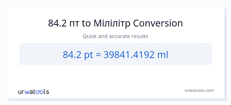 Конверсія з Pints у мілілітри: 84.2