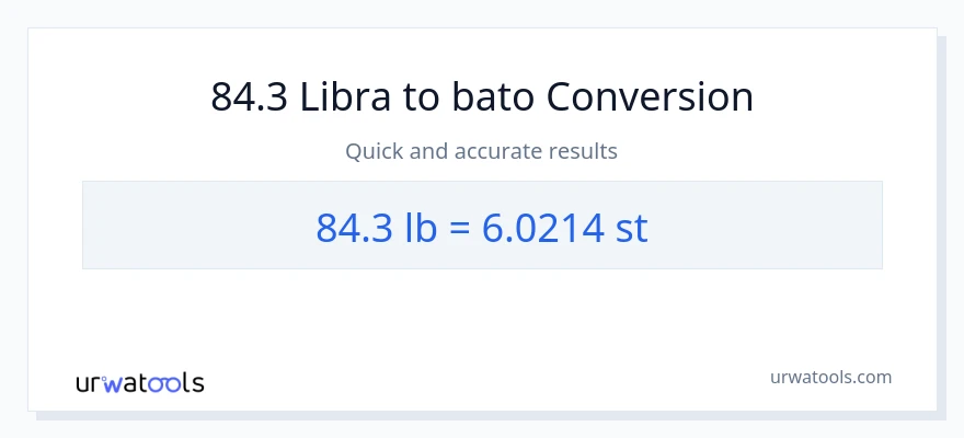 84.3 Lbs patungong Mga bato na conversion