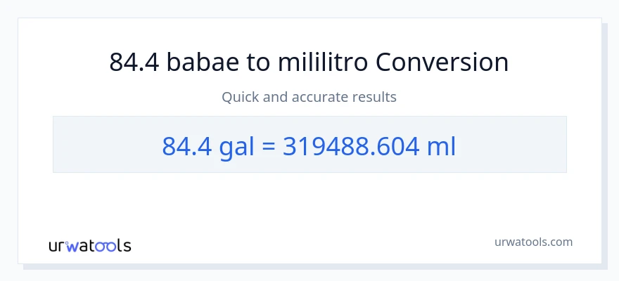 84.4 Mga galon patungong mga mililitro na conversion