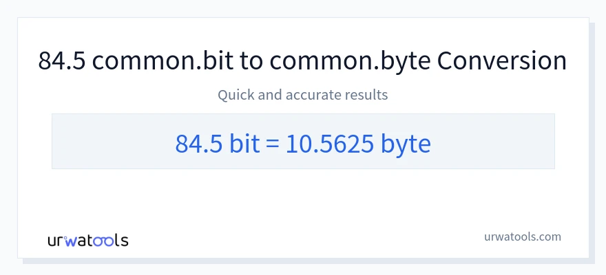 84.5 Bits 到 Bytes 轉換