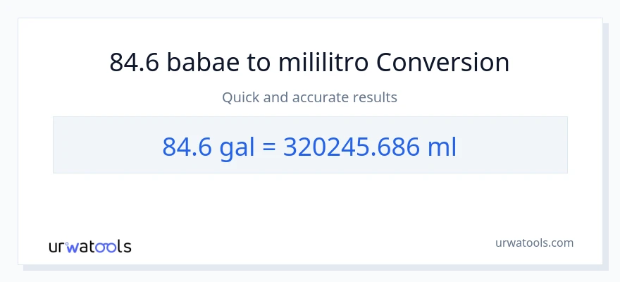 84.6 Mga galon patungong mga mililitro na conversion