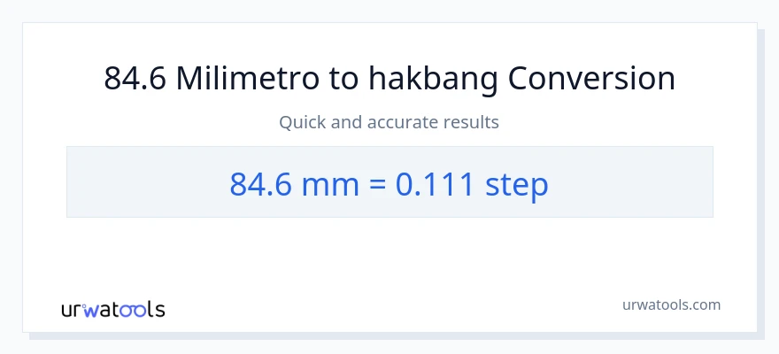 84.6 milimetro patungong mga hakbang na conversion
