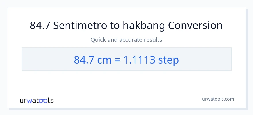 84.7 Mga Sentimetro patungong mga hakbang na conversion