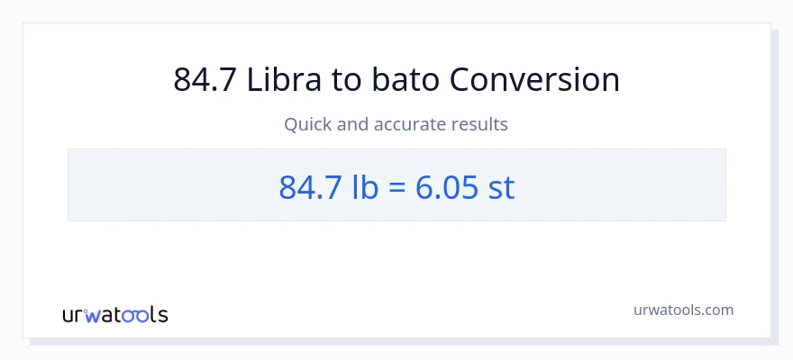 84.7 Lbs patungong Mga bato na conversion