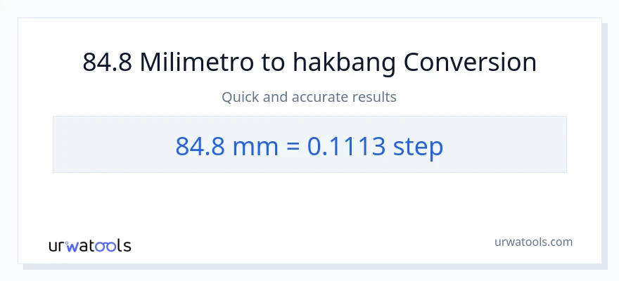 84.8 milimetro patungong mga hakbang na conversion