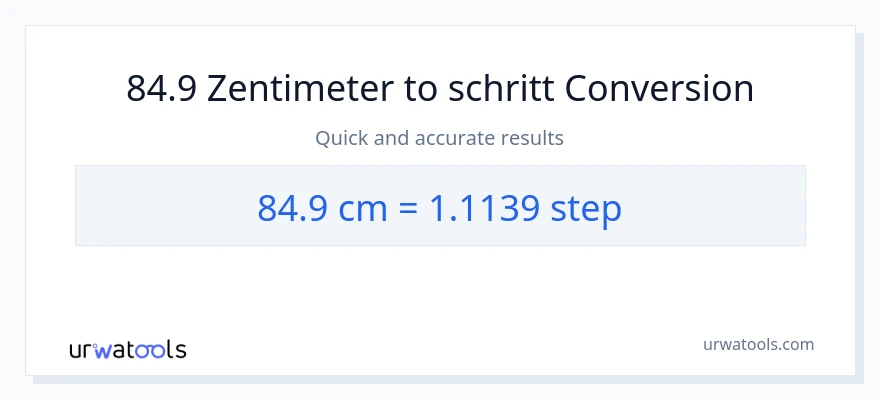 84.9 Zentimeter zu Schritte Umwandlung