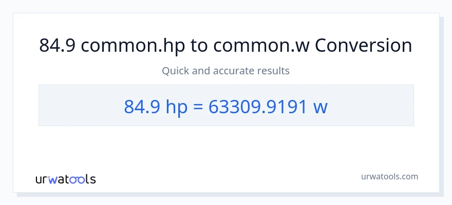 84.9 horsepower to watts conversion