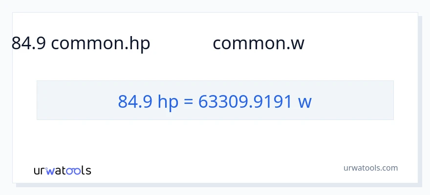 84.9 అశ్వశక్తి నుండి వాట్స్ కు మార్పిడి