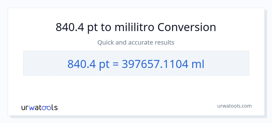 840.4 Pints patungong mga mililitro na conversion