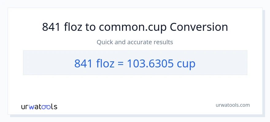 841 mga onsa ng likido patungong mga tasa na conversion