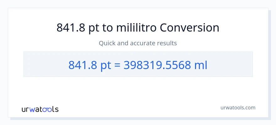 841.8 Pints patungong mga mililitro na conversion