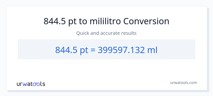 844.5 Pints patungong mga mililitro na conversion