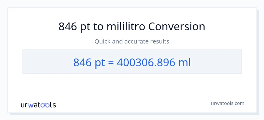 846 Pints patungong mga mililitro na conversion