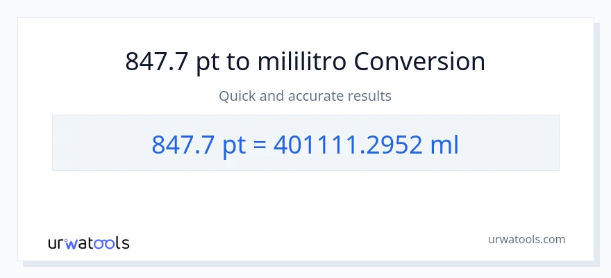 847.7 Pints patungong mga mililitro na conversion