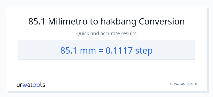 85.1 milimetro patungong mga hakbang na conversion