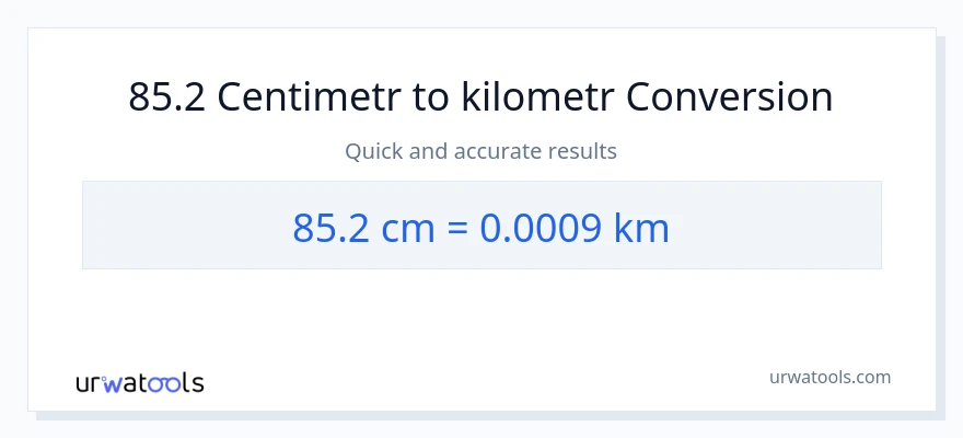 Konverze z Centimetry na Kilometry: 85.2