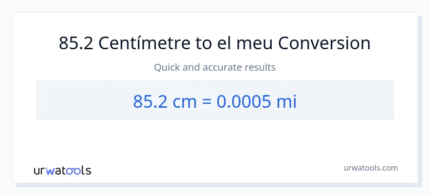 Conversió de 85.2 Centímetres a milles