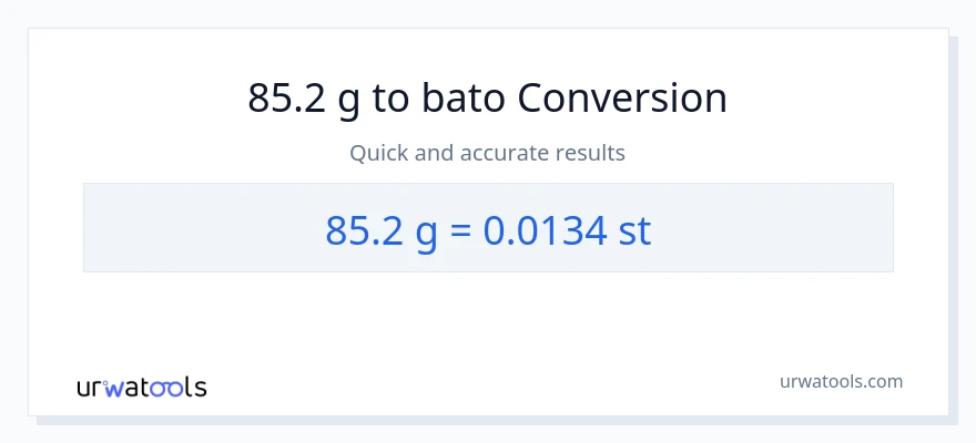 85.2 Gramo patungong Mga bato na conversion