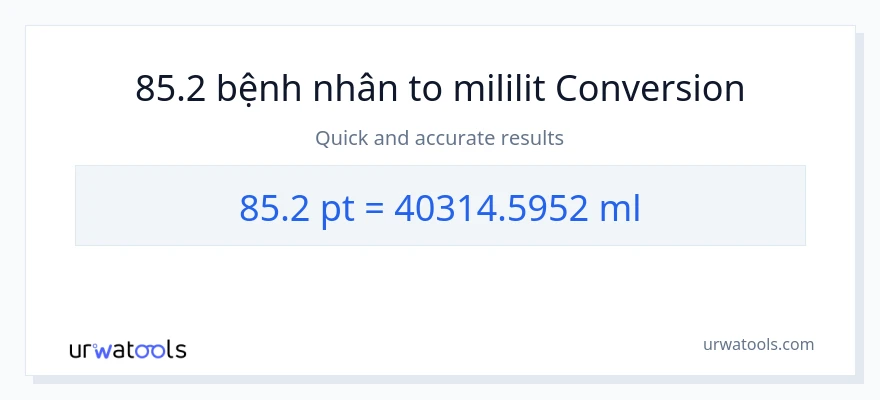 Chuyển đổi 85.2 Pints sang mililit