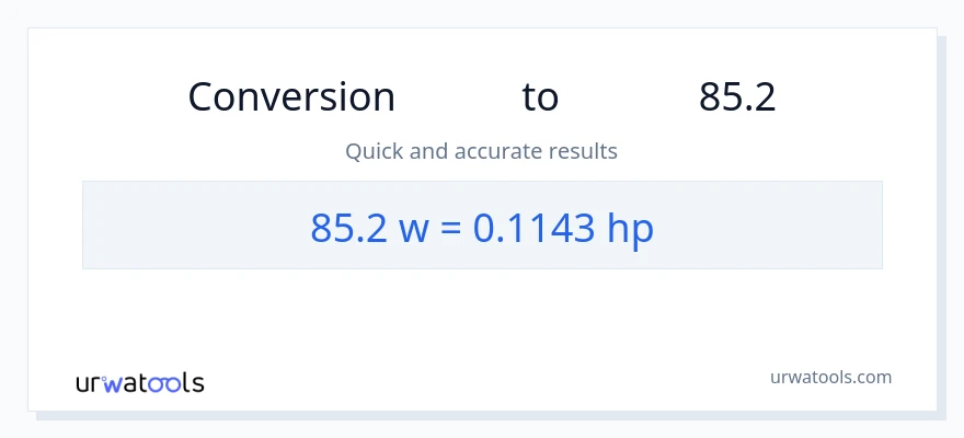 تبدیل 85.2 وات به اسب بخار