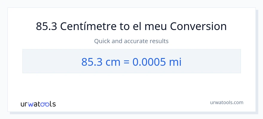 Conversió de 85.3 Centímetres a milles