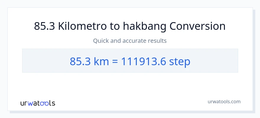 85.3 Kilometro patungong mga hakbang na conversion