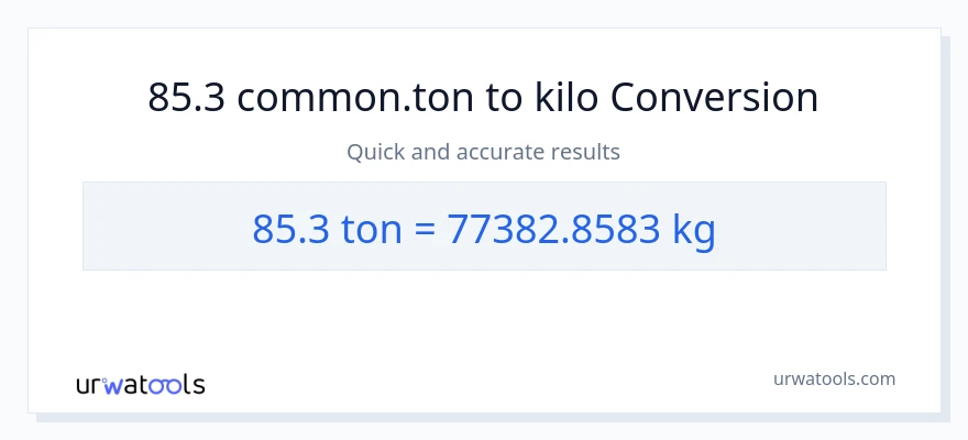 85.3 Tons patungong kilo na conversion