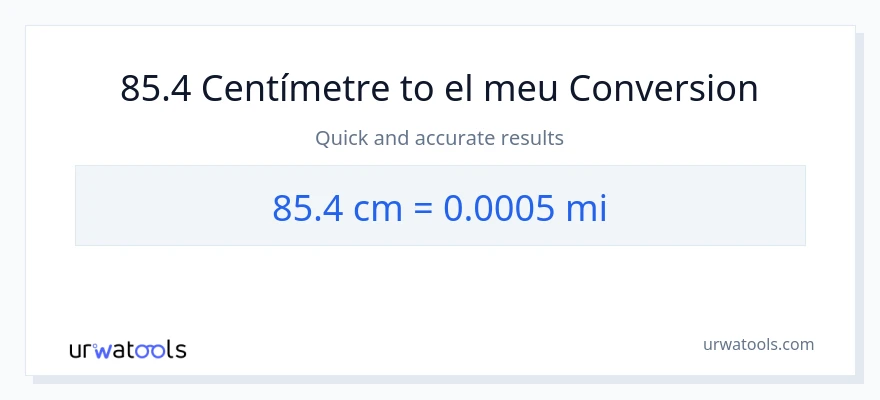 Conversió de 85.4 Centímetres a milles