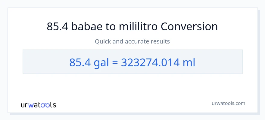 85.4 Mga galon patungong mga mililitro na conversion