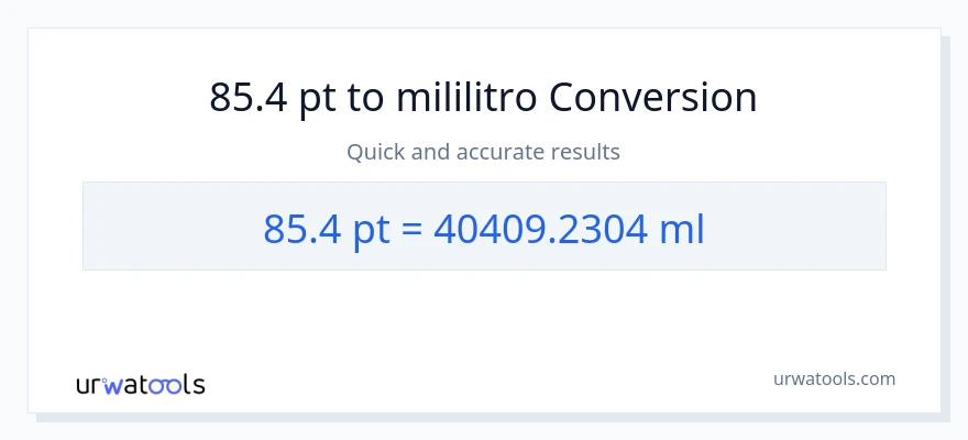85.4 Pints patungong mga mililitro na conversion