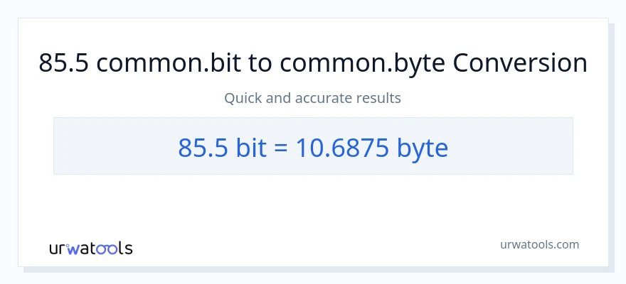 85.5 Bits patungong Bytes na conversion
