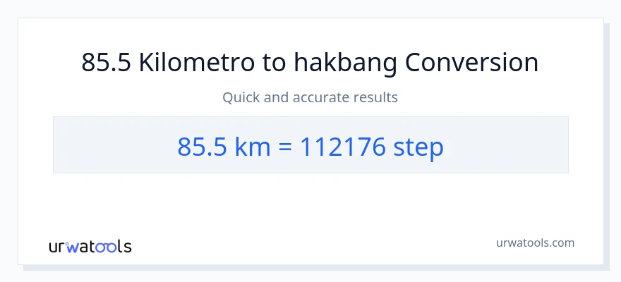 85.5 Kilometro patungong mga hakbang na conversion
