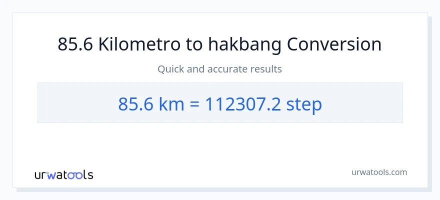 85.6 Kilometro patungong mga hakbang na conversion