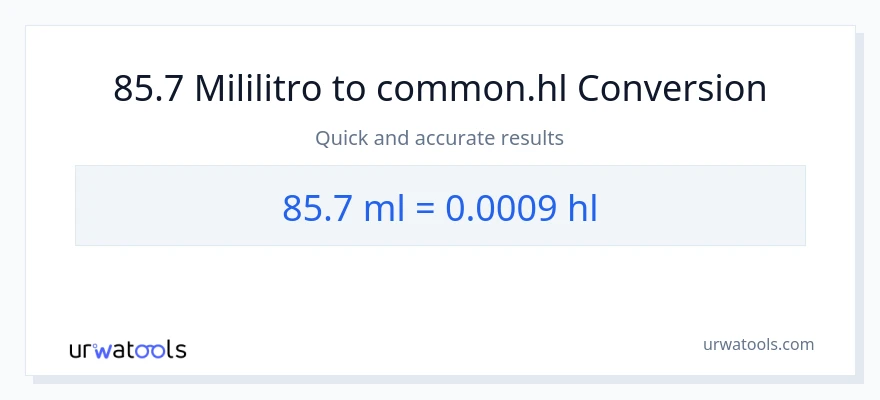 85.7 mga mililitro patungong Hls na conversion