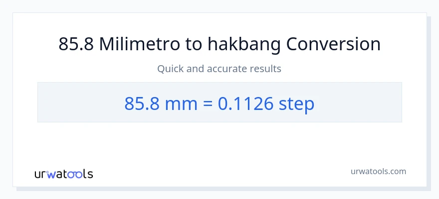 85.8 milimetro patungong mga hakbang na conversion